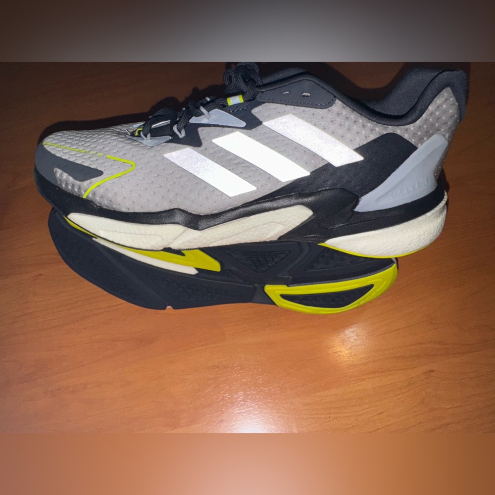 Adidas Gray and Neon Yellow Athletic Shoes
